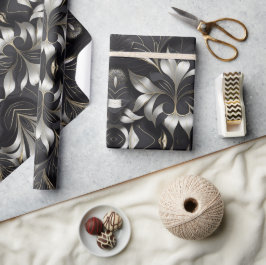 Mod Black Wrapping Paper Roll Geschenkpapier