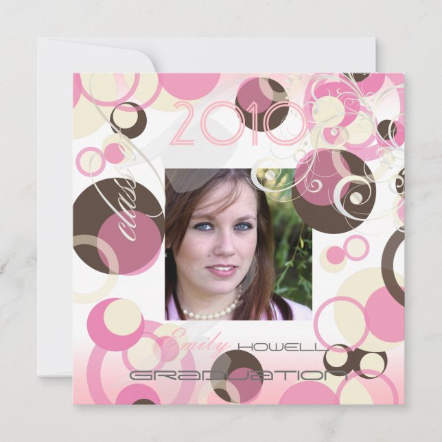 Mod-Blasen/Wirbel/Damast/Abschlüsse Einladung (Vorderseite)