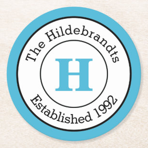 Mod-blaue kundenspezifische runder pappuntersetzer