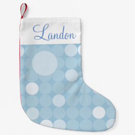 Mod-blaues Polka-Punkt-Weihnachten Kleiner Weihnachtsstrumpf