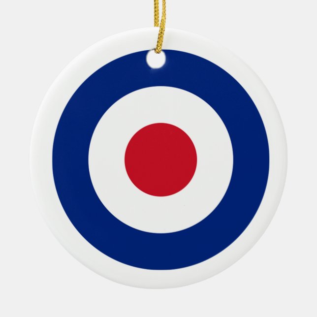 MOD Blue Red and White Keramik Ornament | MOD-Gesc (Vorne)