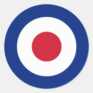 MOD Blue Red and White Round Aufkleber