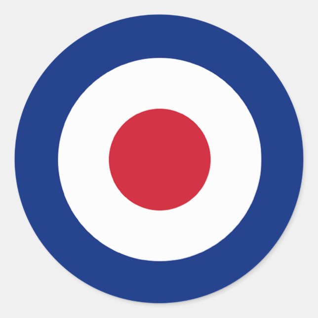 MOD Blue Red and White Round Aufkleber (Vorderseite)