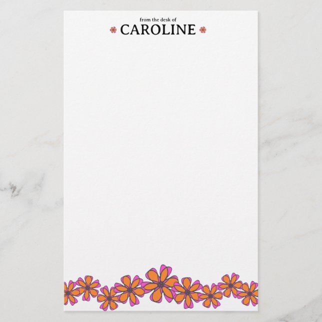 Mod Blume Personal Stationery Briefpapier (Vorderseite)