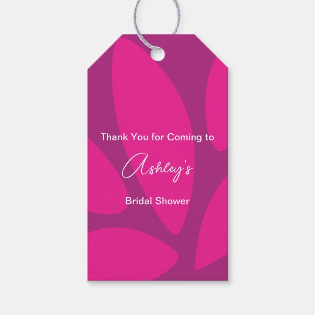 Mod Blume Petals Botanisches Fuchsisches Brautpart Geschenkanhänger (Vorderseite)