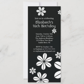 Mod-Blumen-16. Geburtstag-Geburtstags-Einladung Einladung
