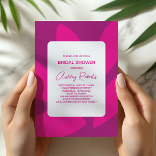 Mod Blumen Blütenblätter Botanische Fuchsien Braut Einladung