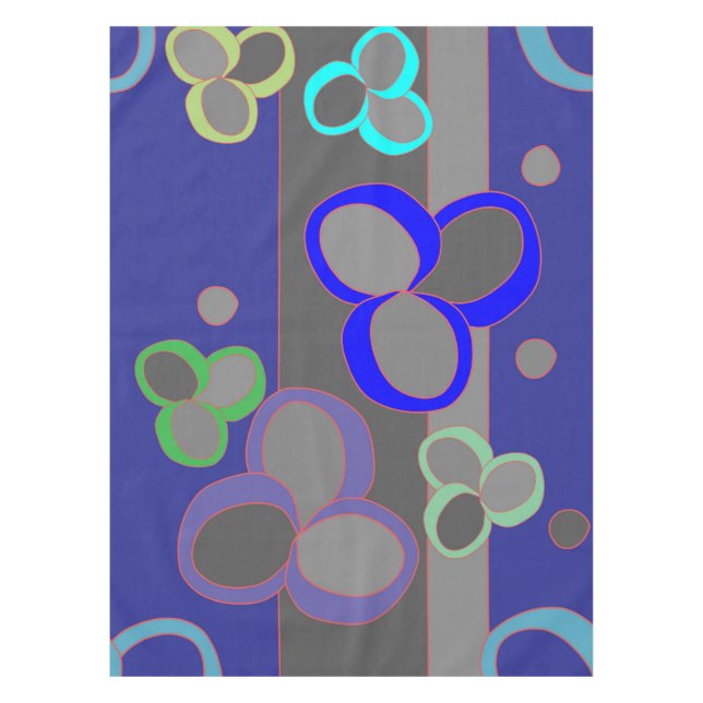 Mod-Blumen-Tabellen-Stoff Tischdecke (Vorderseite)