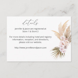 MOD Boho Pampas Grass Beach Floral Details LG Begleitkarte