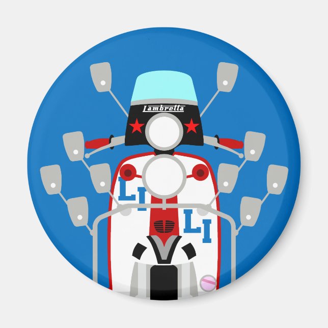 Mod Brit Pop Art Scooter Magnet (Vorne)