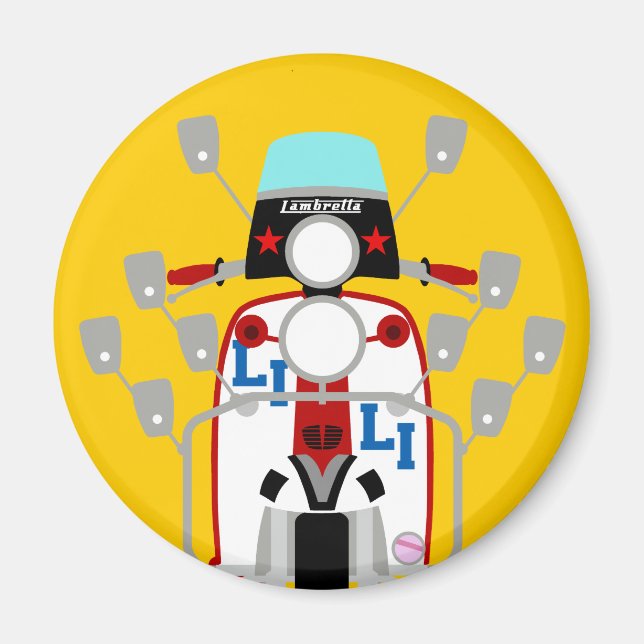 Mod Brit Pop Art Scooter Magnet (Vorne)