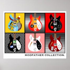 Mod Brit Pop Elektrogitarrenkollektion Poster