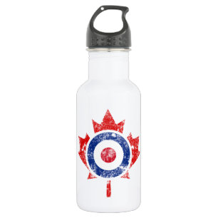 Mod Canada Curling Hockey Target Grunge Ice Edelstahlflasche