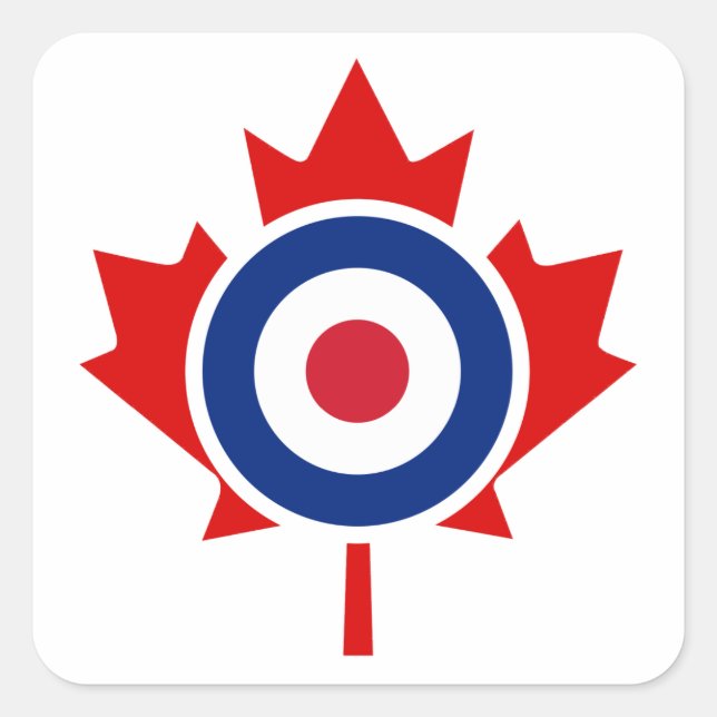 Mod Canada Curling Hockey Target Roundel Quadratischer Aufkleber (Vorderseite)