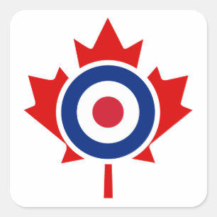Mod Canada Curling Hockey Target Roundel Quadratischer Aufkleber