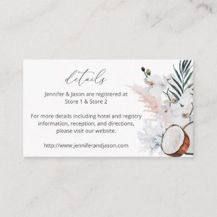 MOD Coconut Coral & White Floral Details SM Begleitkarte
