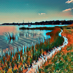 Mod Colors Cape Cod Bay Ocean Pathway Leinwanddruck