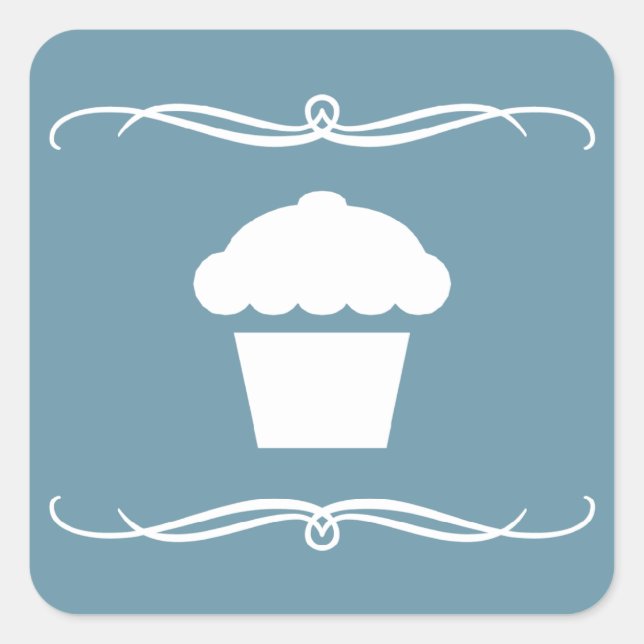Mod cupcake quadratischer aufkleber (Vorderseite)