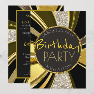 Mod Deko Fabulous 50 Geburtstag Stilvolles Glam Pa Einladung