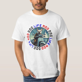 Mod Dog Life - Pitbull Terrier auf Roller. T-Shirt