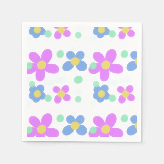 Mod Dots Blumendruck Serviette (Vorderseite)