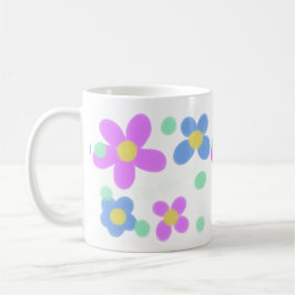 Mod Dots Floral Print Tasse