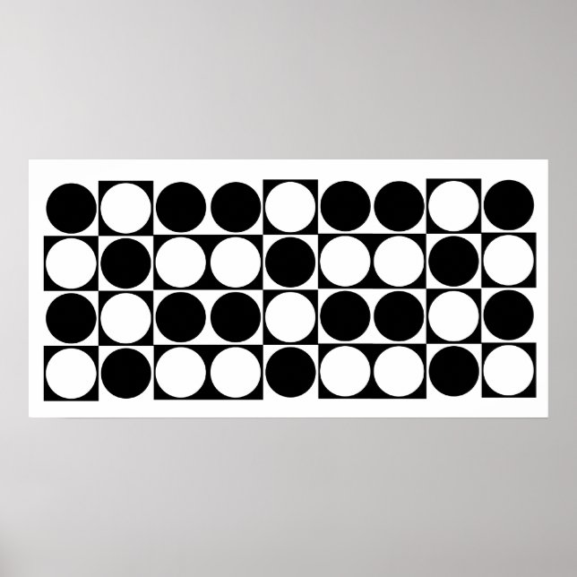 Mod Dots Schwarzweiß-Designer drucken Poster (Vorne)