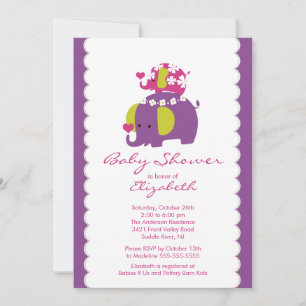Mod Elephant Baby Shower Einladung Baby & Mama