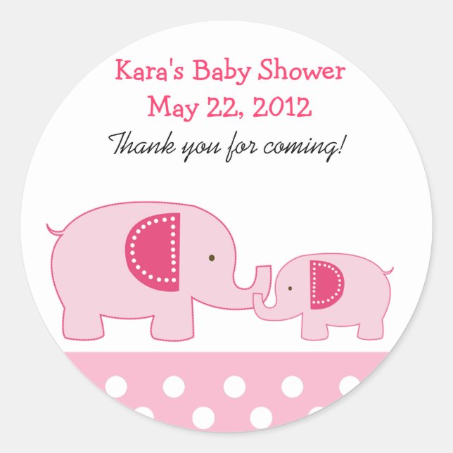 Mod Elephants Rosa Sticker (Vorderseite)
