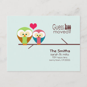 Mod-Eule - gerade bewegte Mitteilung Ankündigungspostkarte