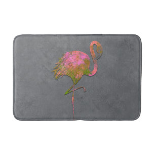 Mod Farbenfrohe Sommer Flamingo Chic Modern Grau Badematte