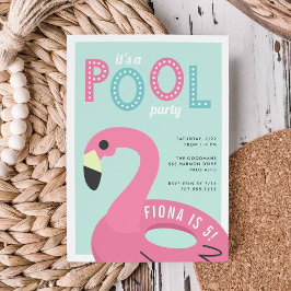 Mod Flamingo | Pool Party Geburtstagseinladung Einladung