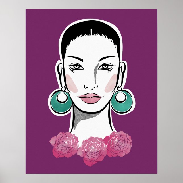 Mod Fleur 1960er-Frau Poster (Vorne)