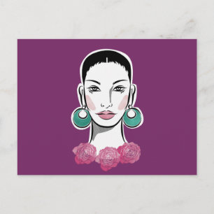 Mod Fleur 1960er-Frau Postkarte