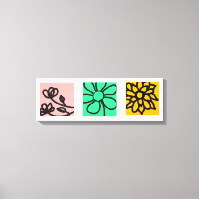 Mod Floral Art Set Leinwanddruck (Vorderseite)