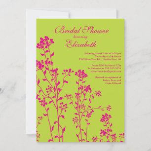 Mod Floral Bridal Dusche Einladung Limon Fuchsia