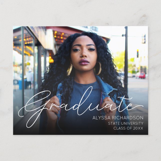 Mod-Foto-Graduierungspartei für Budgetskripte Flyer (Vorne)