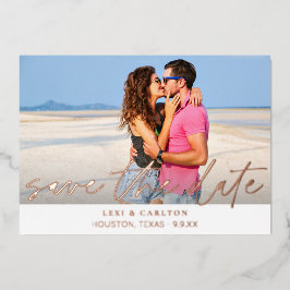 MOD Foto und Kalligrafie 4 W Save the Date Folieneinladung