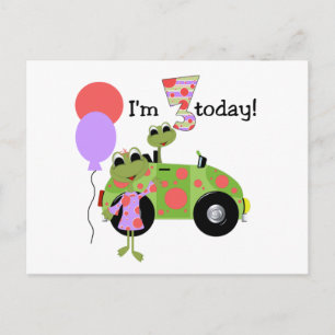 Mod Frogs 3rd Birthday Tshirts and Gifts Postkarte