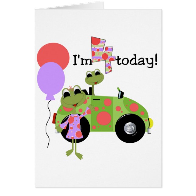 Mod Frogs 4th Birthday Tshirts und Geschenke (Vorne)