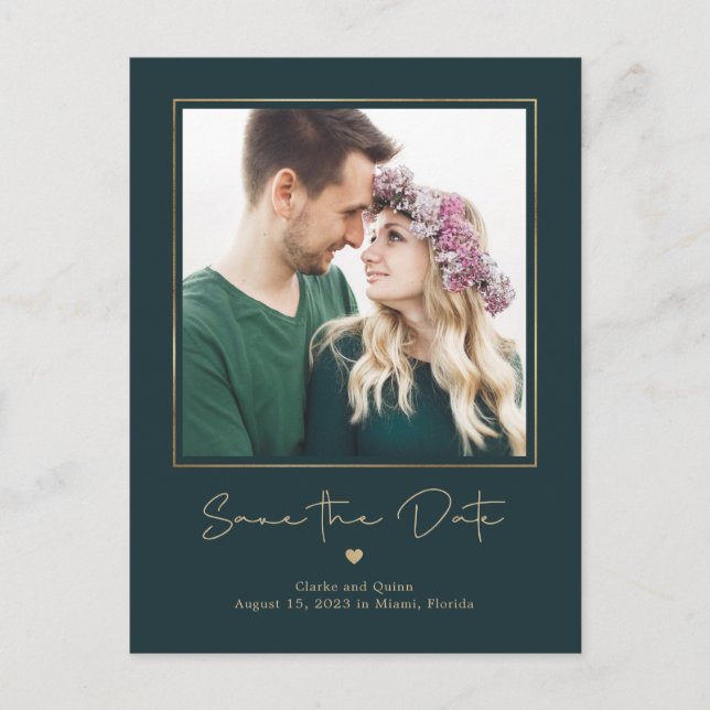 Mod Gallery EDITABLE FARBE Save the Date Postkarte (Vorderseite)