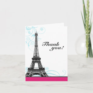 Mod Geblüht Eiffelturm Parisian Vielen Dank Dankeskarte