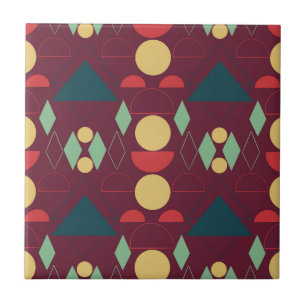Mod Geometric Fuchsia Keramik Tile Fliese