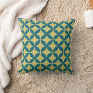 Mod Geometric Retro Modern Blue Green Mitte des Ja Kissen