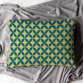 Mod Geometric Retro Modern Blue Green Mitte des Ja Kissenbezug