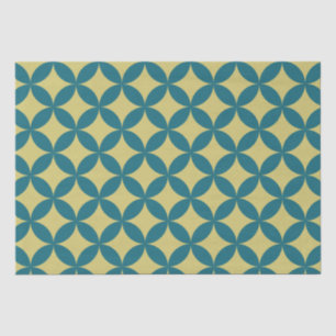 Mod Geometric Retro Modern Blue Green Mitte des Ja Seidenpapier