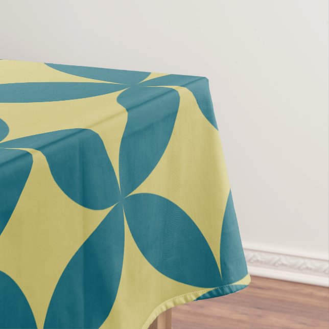 Mod Geometric Retro Modern Blue Green Mitte des Ja Tischdecke (Beispiel)
