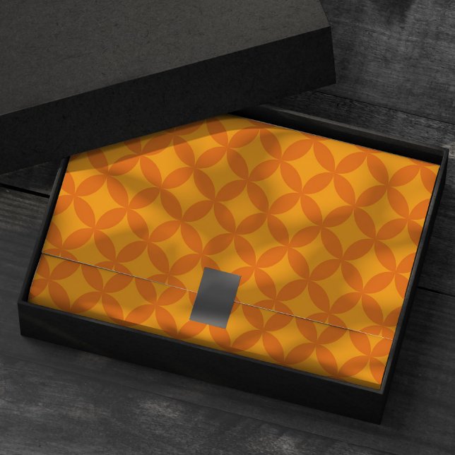 Mod Geometric Retro Modernes Orange Sun Mitte des  Seidenpapier (Von Creator hochgeladen)