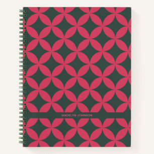 Mod Geometric Retro Modernes Rosa & Tannen aus dem Notizbuch