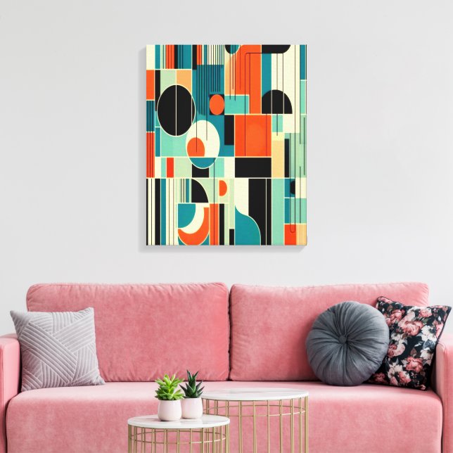 Mod Geometrische Abstrakte Leinwand Art (Insitu (Wohnzimmer))
